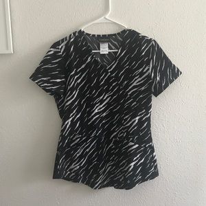 Careisma by Sofia Vergara Zebra Print Scrub Top